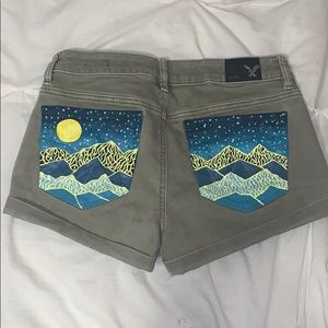 Hand Painted Jean Shorts